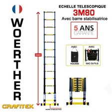 Woerther échelle télescopique  3,80 mètres  avec housse et sac à outils
