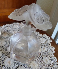 Superbe Flacon 2 ANEMONES cristal LANCEL Paris Esprit Lalique