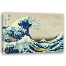 Cadre Peinture oeuvre d'art Reproduction Toile La Grande Vague Kanagawa Hokusai