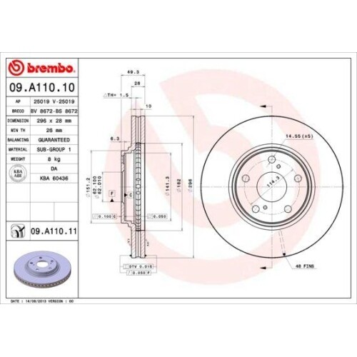 Disque frein brembo - 2x, de