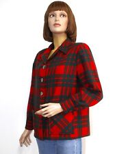 Vintage 1940/50s Plaid Tartan Red/Green 49er Virgin Wool Jacket PENDLETON Size L
