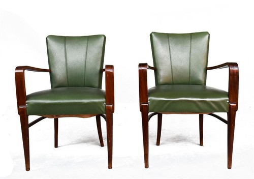 Fauteuils 1940 skaï vert - fauteuils,