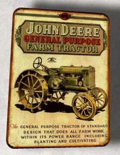 Plaque metal vintage Tracteur John Deere Général Purpose