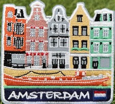 Patch Amsterdam (3") insigne à repasser Holland Netherlands Travel Souvenir...