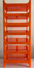 LOT 7 CASIERS ETAGERES PLASTIQUE SOMM PARIS - SPACE AGE - VINTAGE ORANGE