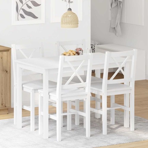 Ensemble table bois chaises - bois, 4