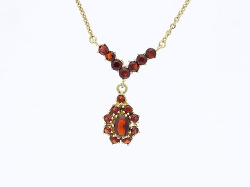 Collier grenat vintage - grenat, 2,50