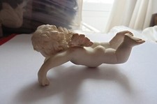 Bibelot figurine Ange blanc ailé sculpté céramique stuc ou résine façon plâtre