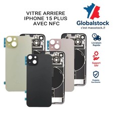 Vitre Arrière pour iPhone 15 Plus - Support Assemblé, Induction + NFC + Adhésif