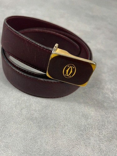 Ceinture cuir bordeaux vintage