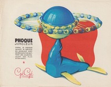 Buvard Jouets gégé . PHOQUE JONGLEUR