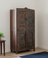 Antique Floral Carved Armoire
