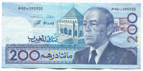 Maroc billet 200 dirhams - maroc,,