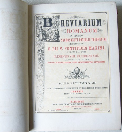 Brevarium romanum bréviaire - brevarium,