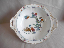 PLAT CREUX  A  ANSES PORCELAINE LIMOGES HAVILAND DECOR "AUX CAILLES ".Lot 4.