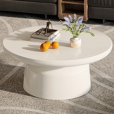 Guyii Table Basse Ronde Blanc