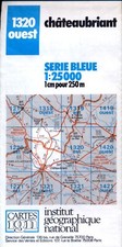 Carte IGN SERIE BLEUE 1/25000 - CHATEAUBRIANT 1320 O