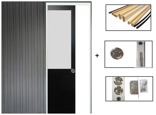 Porte coulissant athena noir - porte,