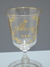 -VERRE A PIED CRISTAL Soufflé