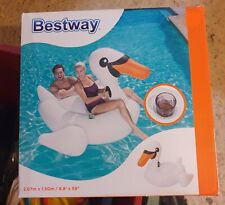 GRAND CYGNE GONFLABLE 207 X 150 cm PISCINE JEUX D'ETE