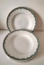 Ensemble de 6 assiettes creuses anciennes – Terre de fer vers 1900