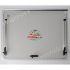 Baie Seitz: Vitrage de rechange gris 800x450 (Verre: 768x382) + accessoires