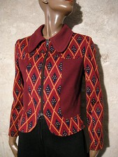 CHIC VINTAGE BLOUSON JERSEY 1960 VTG JACKET 60's MOD TWIGGY JACKE 60er (36/38)