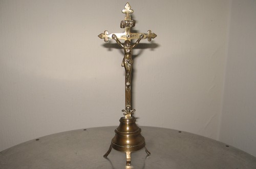 Crucifix bronze poli - ,, inri