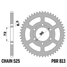 SUZUKI TS 250 1975-1979 pignon arrière PBR pas 525 40 Dents Fer