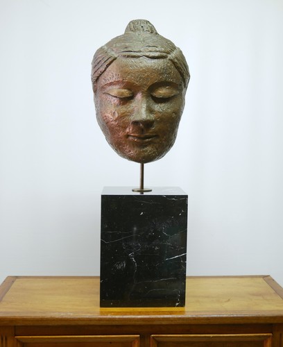 Sculpture tête bouddha - sculpture,