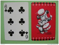 carte à jouer ancienne de collection (USA) : chien
