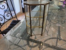 Vitrine Pour Miniature Laiton Verre Hexagonale Vintage
