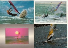 Lot de 4 cartes postales Planche à voile windsurf surf à voile fun board MER 4