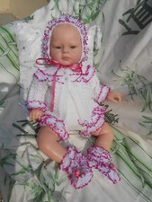 ens culotte 4pces fait main pr bébé  poupée reborn  baigneur claudinet nano55cm