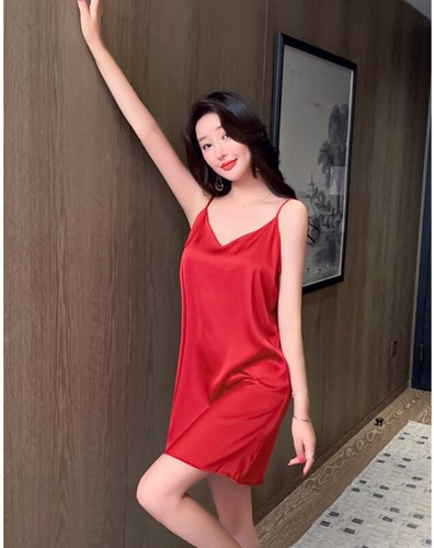 Femme faux soie nuit robe - femme,