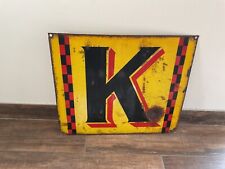 Ancienne plaque émaillée de 1930 le K de KODAK 58/50cm double face