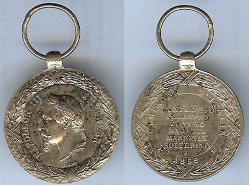 Médaille italie 1859 - italie,