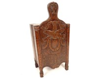 Farinière provençale fariniero noyer sculpté poissons ruban flambeau XVIIIè