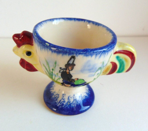 Coquetier ancien faïence - , coq