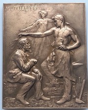 Medaille De Table En Bronze Par Coudray Mutualité Caisse Chirurgicale Médecine 