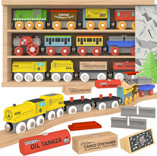 Wooden Train Set 12Pk Magnetic