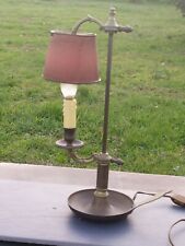 Grande Lampe bouillotte Empire abat jour en tôle peinte ancienne H.43,5 cm