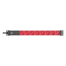 Brennenstuhl Multiprise avec 8 Prises et Disjoncteur 2m Alu-Line Noir / Rouge