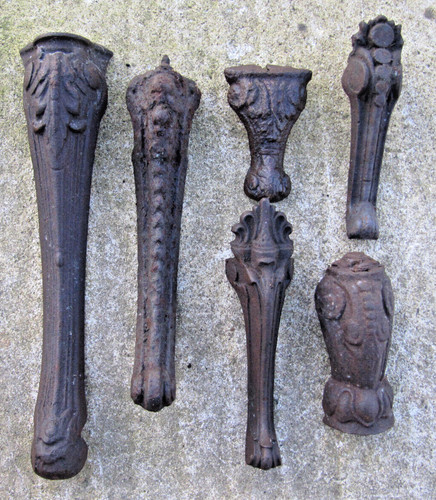 Pieds fonte poêle ancien - poêle,