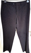 PANTALON HABILLE NOIRE A FINES RAYURES BRICE TAILLE 46 PORTEE 1 FOIS DONC COM9