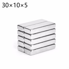 Lots de 1 à 10 Aimants Très Puissants Néodyme 30X10X5mm NdFeB N42 Force 6,5kg