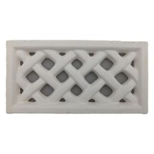 Grille d’aération Claustra terre cuite blanche  - 13x24 cm