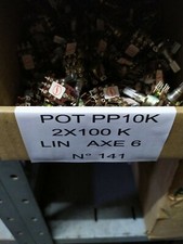 2x100 K Potentiomètre Pot  2x 100 K ohm Lin axe 6 Prise PHYSIOLOGIQUE 10K P.N141