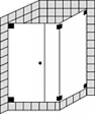 Douche d'angle sur mesure