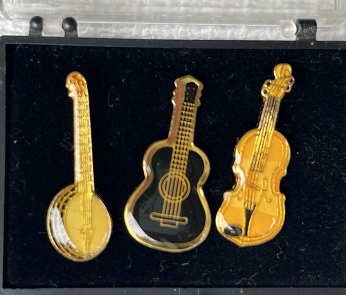 Vtg musical instrument pin set - musical,